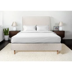 Sommeil De Plomb Lit avec tête de lit bouclette et sommier tapissier - Lit en bois massif