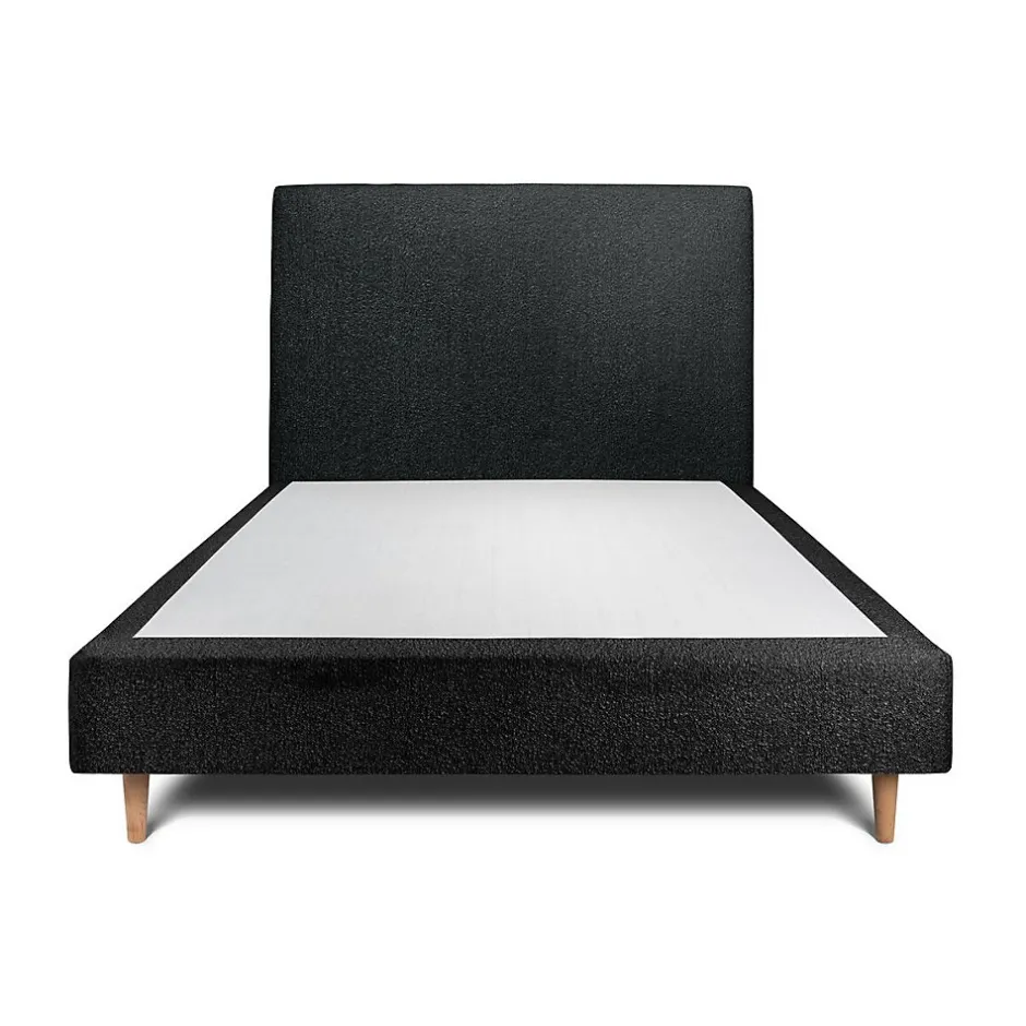 Sommeil De Plomb Lit avec tête de lit bouclette et sommier tapissier - Lit en bois massif Sale
