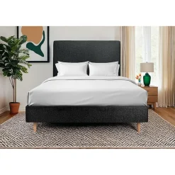 Sommeil De Plomb Lit avec tête de lit bouclette et sommier tapissier - Lit en bois massif Sale