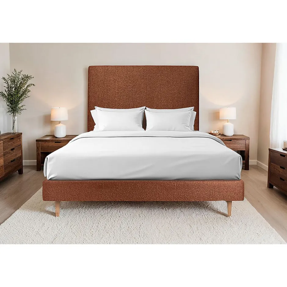Sommeil De Plomb Lit avec tête de lit bouclette et sommier tapissier - Lit en bois massif