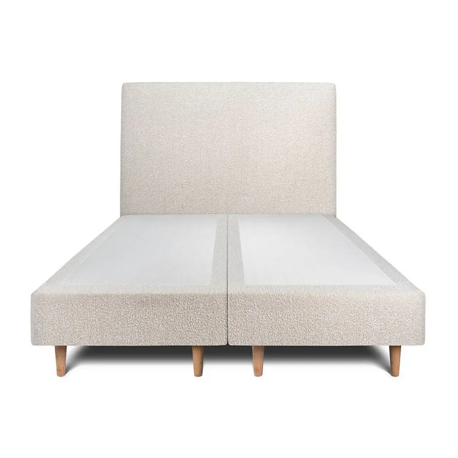 Sommeil De Plomb Lit avec tête de lit bouclette et sommier tapissier - Lit en bois massif