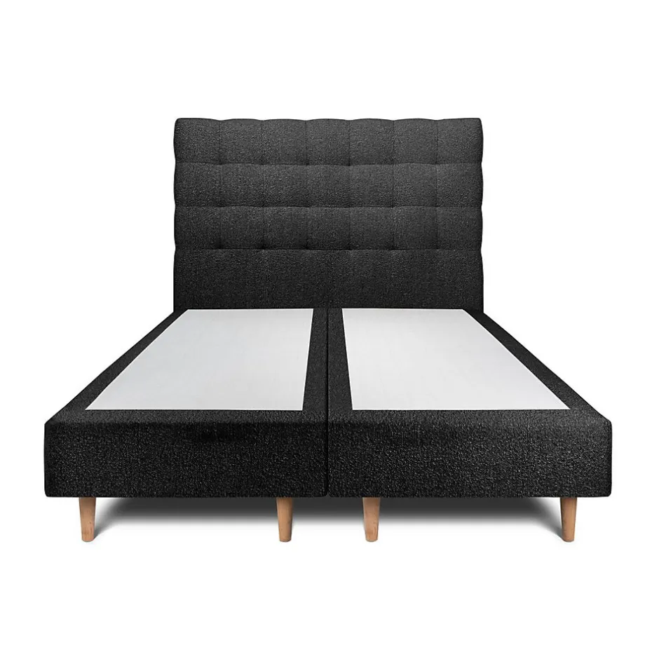 Sommeil De Plomb Lit avec tête de lit capitonnée et sommier tapissier - Lit en bois massif Clearance