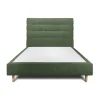 Sommeil De Plomb Lit avec tête de lit capitonnée tissu et sommier tapissier - Lit en bois massif