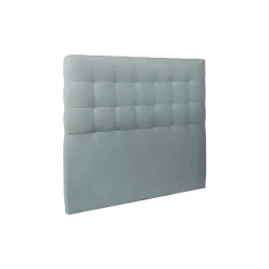 Sommeil De Plomb Lit avec tête de lit capitonnée velours et sommier - Lit en bois massif