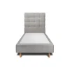 Sommeil De Plomb Lit avec tête de lit capitonnée et sommier tapissier - Lit en bois massif