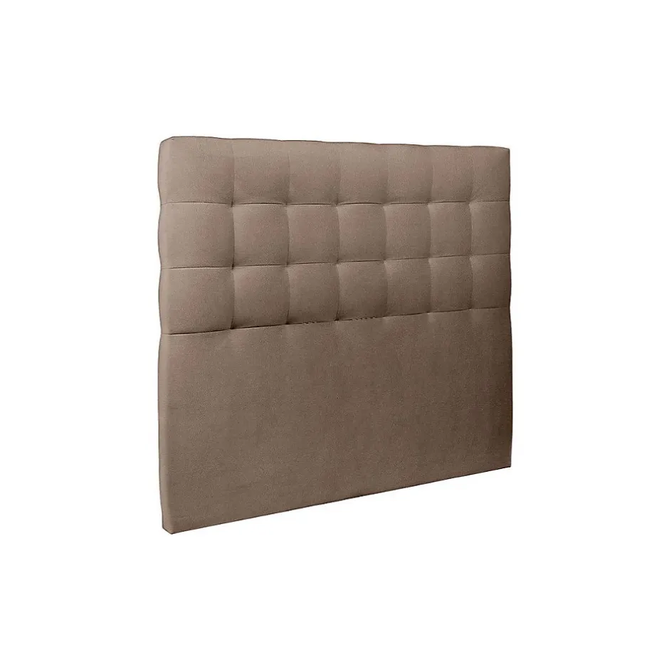 Sommeil De Plomb Lit avec tête de lit capitonnée velours et sommier kit - Lit en bois massif