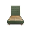 Sommeil De Plomb Lit avec tête de lit capitonnée tissu et sommier kit - Lit en bois massif