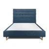 Sommeil De Plomb Lit avec tête de lit capitonnée tissu et sommier tapissier - Lit en bois massif