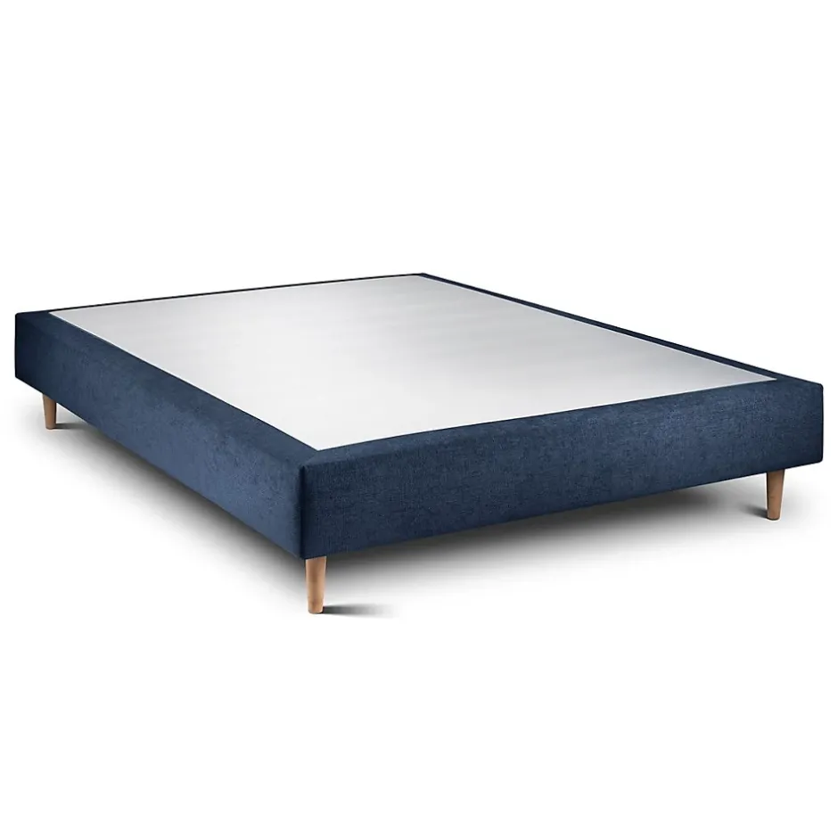 Sommeil De Plomb Lit avec tête de lit capitonnée tissu et sommier tapissier - Lit en bois massif Best