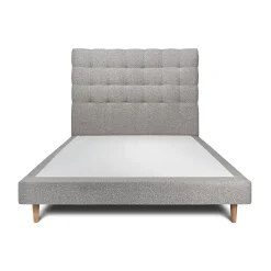 Sommeil De Plomb Lit avec tête de lit capitonnée et sommier tapissier - Lit en bois massif Outlet