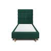 Sommeil De Plomb Lit avec tête de lit capitonnée velours et sommier - Lit en bois massif Outlet