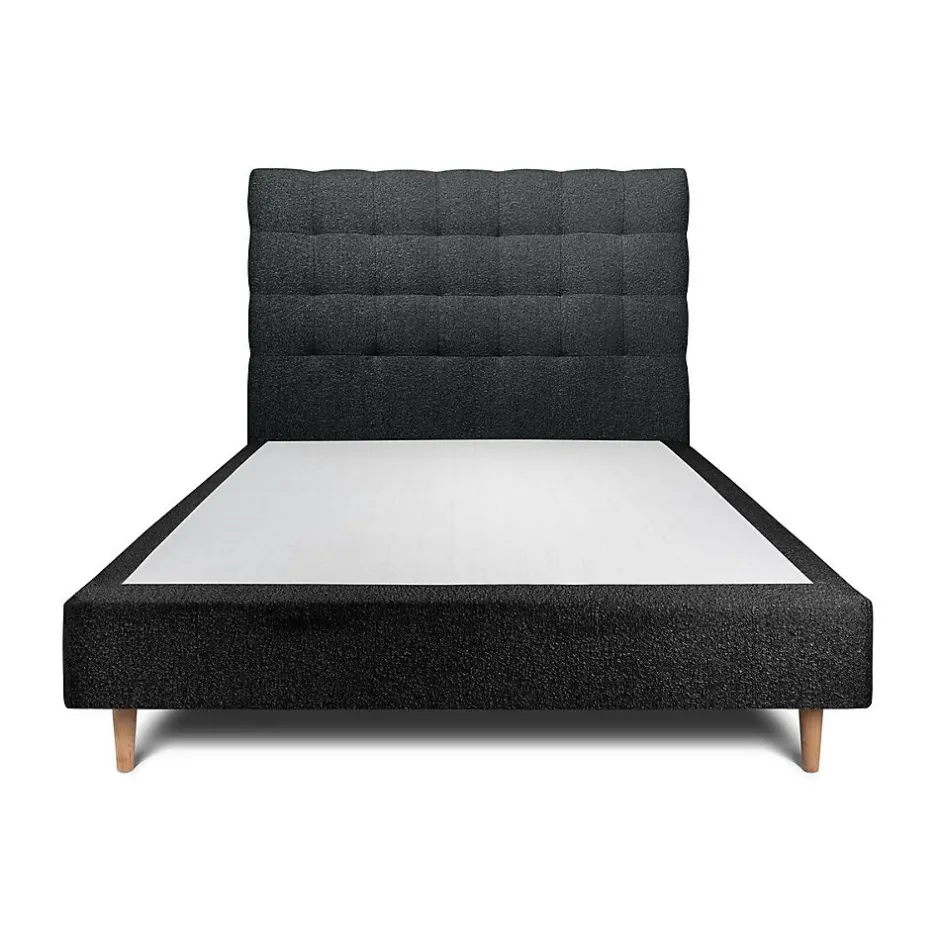 Sommeil De Plomb Lit avec tête de lit capitonnée et sommier tapissier - Lit en bois massif