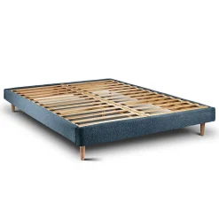 Sommeil De Plomb Lit avec tête de lit capitonnée et sommier kit - Lit en bois massif
