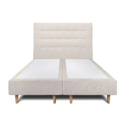 Sommeil De Plomb Lit avec tête de lit capitonnée tissu et sommier tapissier - Lit en bois massif Clearance
