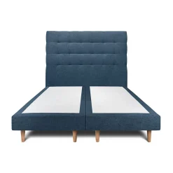 Sommeil De Plomb Lit avec tête de lit capitonnée tissu et sommier tapissier - Lit en bois massif