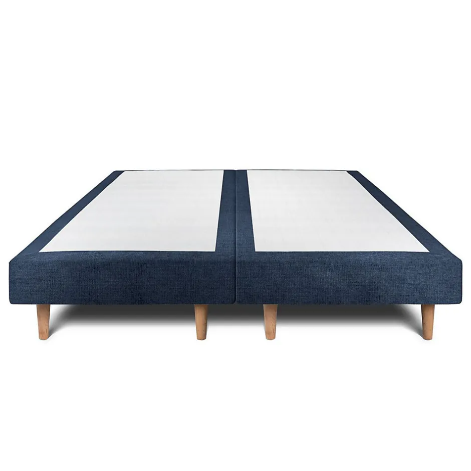 Sommeil De Plomb Lit avec tête de lit capitonnée tissu et sommier tapissier - Lit en bois massif