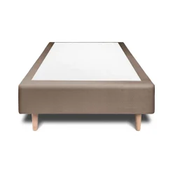 Sommeil De Plomb Lit avec tête de lit capitonnée velours et sommier - Lit en bois massif