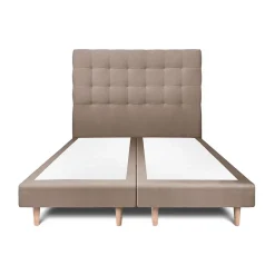 Sommeil De Plomb Lit avec tête de lit capitonnée velours et sommier - Lit en bois massif New