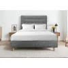 Sommeil De Plomb Lit avec tête de lit capitonnée tissu et sommier tapissier - Lit en bois massif Sale