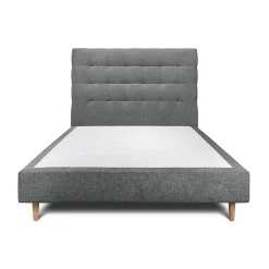 Sommeil De Plomb Lit avec tête de lit capitonnée tissu et sommier tapissier - Lit en bois massif Sale