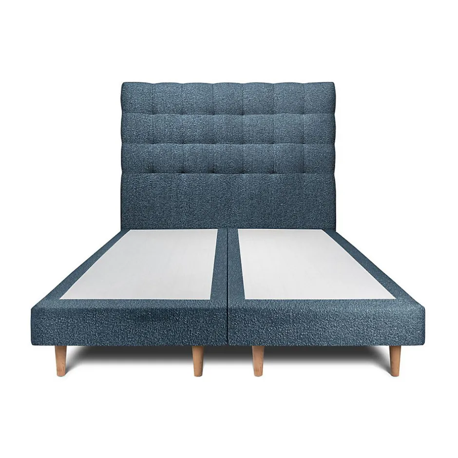 Sommeil De Plomb Lit avec tête de lit capitonnée et sommier tapissier - Lit en bois massif
