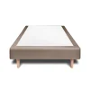 Sommeil De Plomb Lit avec tête de lit capitonnée velours et sommier - Lit en bois massif Outlet