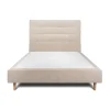 Sommeil De Plomb Lit avec tête de lit capitonnée tissu et sommier tapissier - Lit en bois massif Outlet