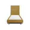 Sommeil De Plomb Lit avec tête de lit capitonnée tissu et sommier tapissier - Lit en bois massif