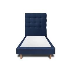 Sommeil De Plomb Lit avec tête de lit capitonnée velours et sommier - Lit en bois massif New