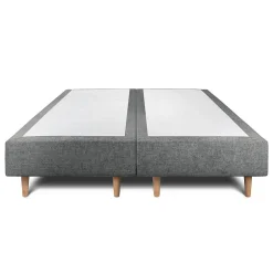 Sommeil De Plomb Lit avec tête de lit capitonnée tissu et sommier tapissier - Lit en bois massif