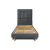 Sommeil De Plomb Lit avec tête de lit capitonnée velours et sommier kit - Lit en bois massif