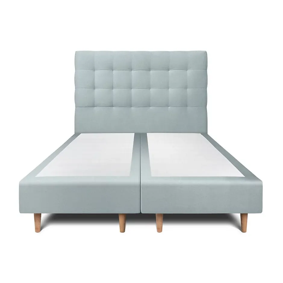 Sommeil De Plomb Lit avec tête de lit capitonnée velours et sommier - Lit en bois massif Hot