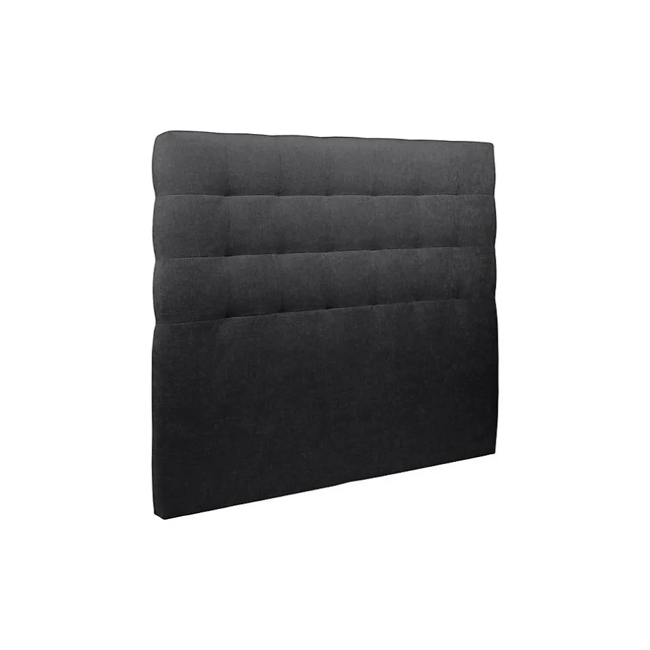 Sommeil De Plomb Lit avec tête de lit capitonnée tissu et sommier kit - Lit en bois massif
