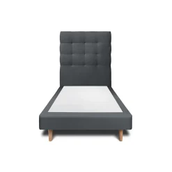 Sommeil De Plomb Lit avec tête de lit capitonnée velours et sommier - Lit en bois massif