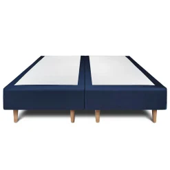 Sommeil De Plomb Lit avec tête de lit capitonnée velours et sommier - Lit en bois massif