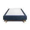 Sommeil De Plomb Lit avec tête de lit capitonnée tissu et sommier tapissier - Lit en bois massif Clearance