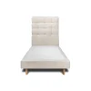 Sommeil De Plomb Lit avec tête de lit capitonnée et sommier tapissier - Lit en bois massif