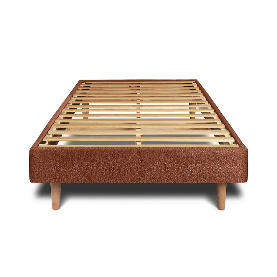Sommeil De Plomb Lit avec tête de lit capitonnée et sommier kit - Lit en bois massif Clearance