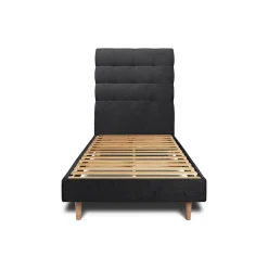 Sommeil De Plomb Lit avec tête de lit capitonnée tissu et sommier kit - Lit en bois massif Hot