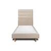 Sommeil De Plomb Lit avec tête de lit capitonnée tissu et sommier tapissier - Lit en bois massif Online