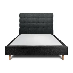 Sommeil De Plomb Lit avec tête de lit capitonnée et sommier tapissier - Lit en bois massif Outlet