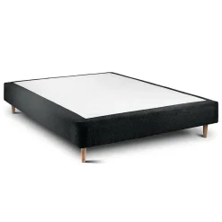 Sommeil De Plomb Lit avec tête de lit capitonnée et sommier tapissier - Lit en bois massif Outlet