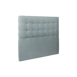 Sommeil De Plomb Lit avec tête de lit capitonnée velours et sommier - Lit en bois massif