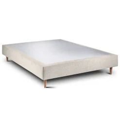 Sommeil De Plomb Lit avec tête de lit capitonnée tissu et sommier tapissier - Lit en bois massif