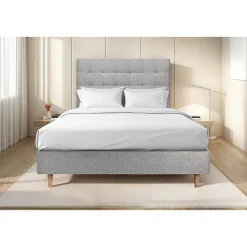 Sommeil De Plomb Lit avec tête de lit capitonnée et sommier tapissier - Lit en bois massif Best