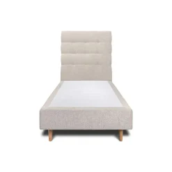 Sommeil De Plomb Lit avec tête de lit capitonnée tissu et sommier tapissier - Lit en bois massif