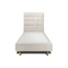 Sommeil De Plomb Lit avec tête de lit capitonnée et sommier tapissier - Lit en bois massif