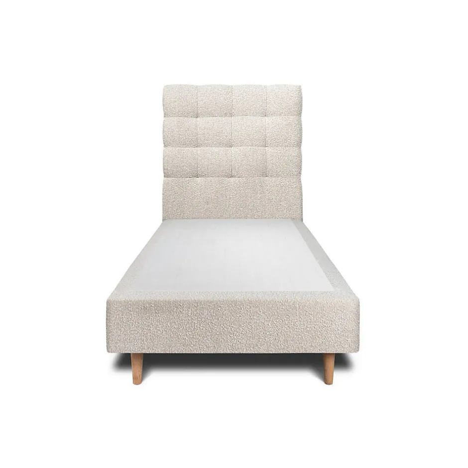 Sommeil De Plomb Lit avec tête de lit capitonnée et sommier tapissier - Lit en bois massif