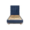 Sommeil De Plomb Lit avec tête de lit capitonnée velours et sommier kit - Lit en bois massif