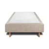 Sommeil De Plomb Lit avec tête de lit capitonnée tissu et sommier tapissier - Lit en bois massif Online